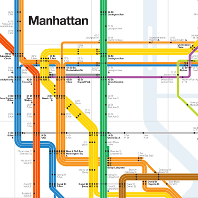NYC Subway Map Diagrams by Massimo Vignelli