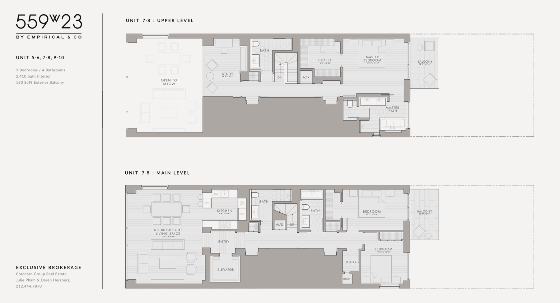Simple Graphic Floor Plans and Elevations for Architecture