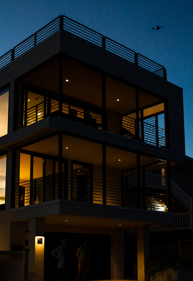 Modern Beach House Night Time Architecture Photography