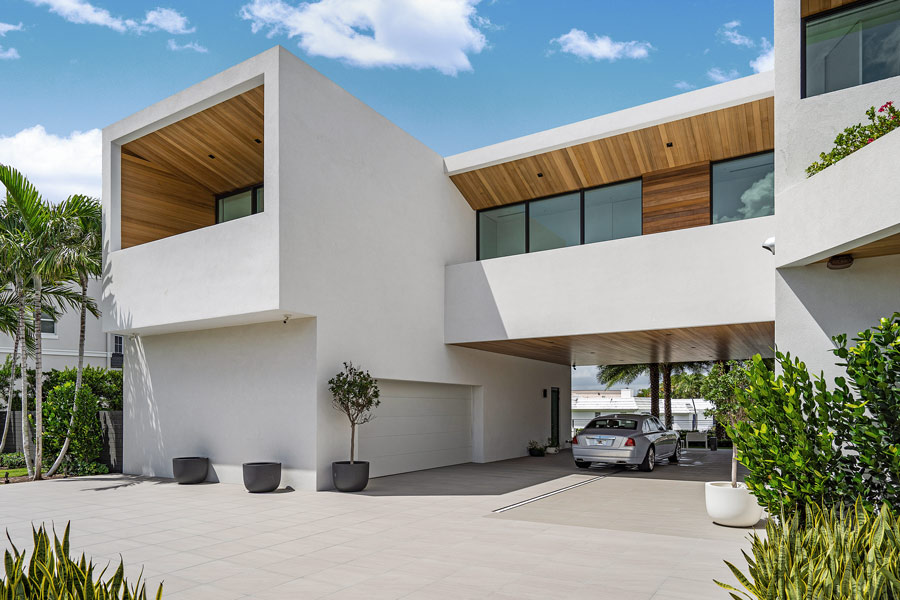 tropical modern home architecture white stucco minimal design
