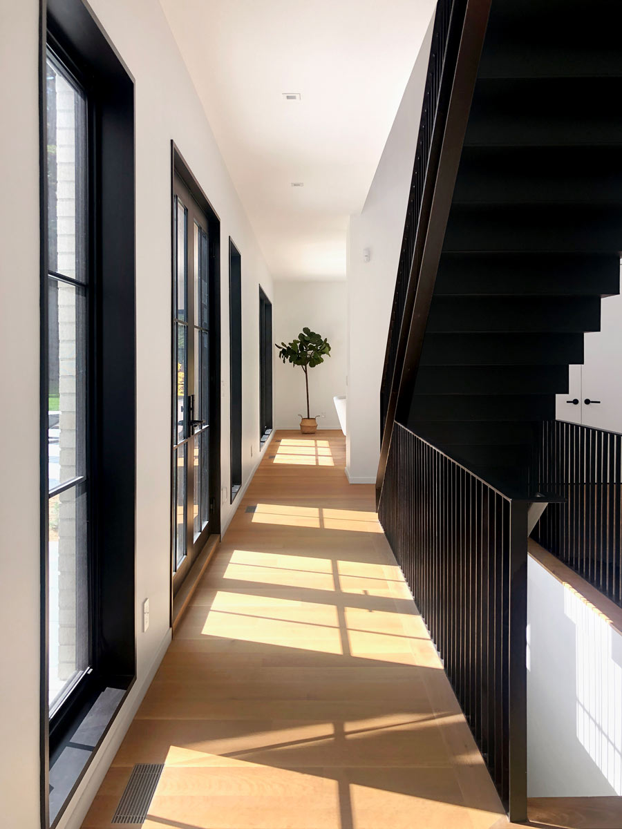 custom blackened steel modern staircase by long island architects, The Up Studio