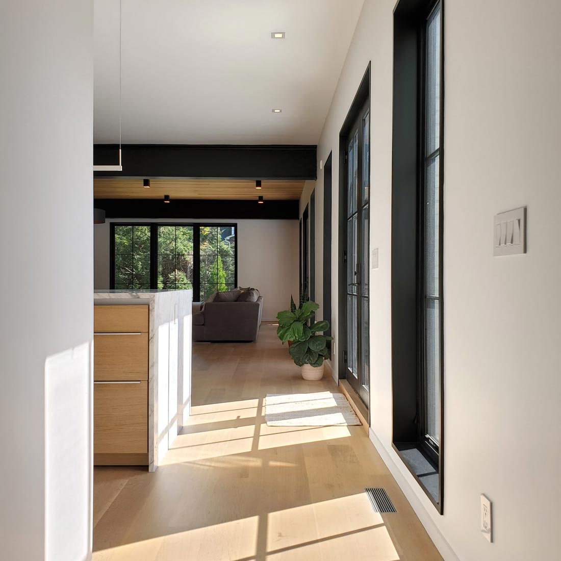 custom home design long island modern kitchen and living room open floor plan