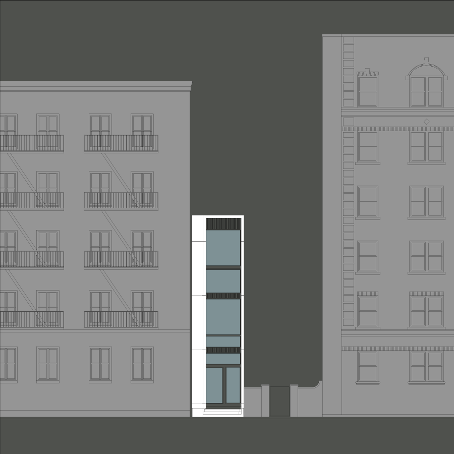 narrow home architecture on nyc infill lot property