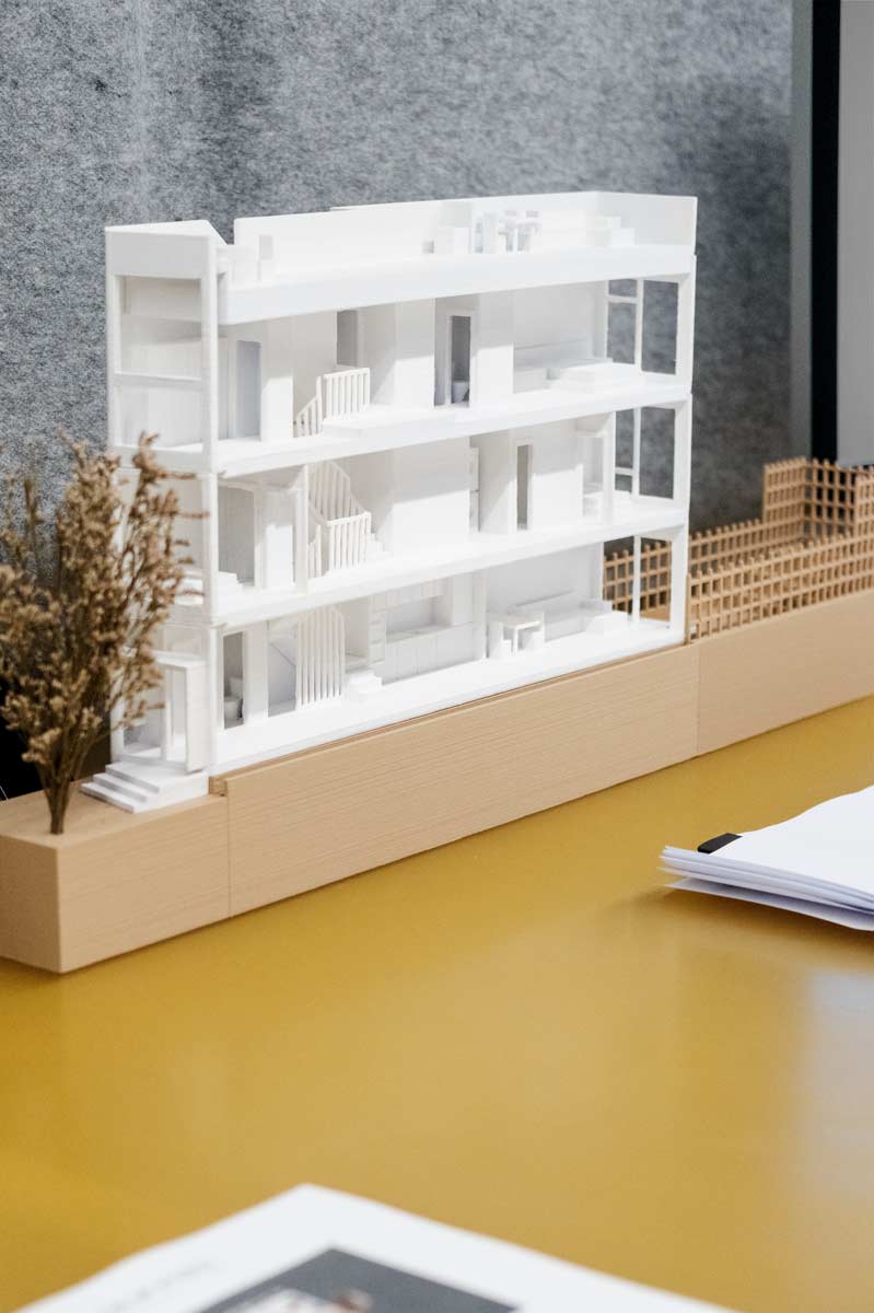 narrow nyc townhouse architecture 3d printed model