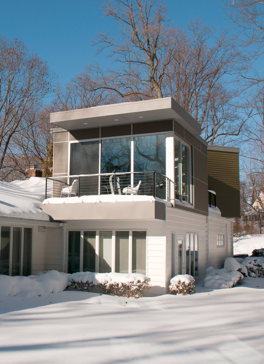 Modern Home Addition in New York Winter