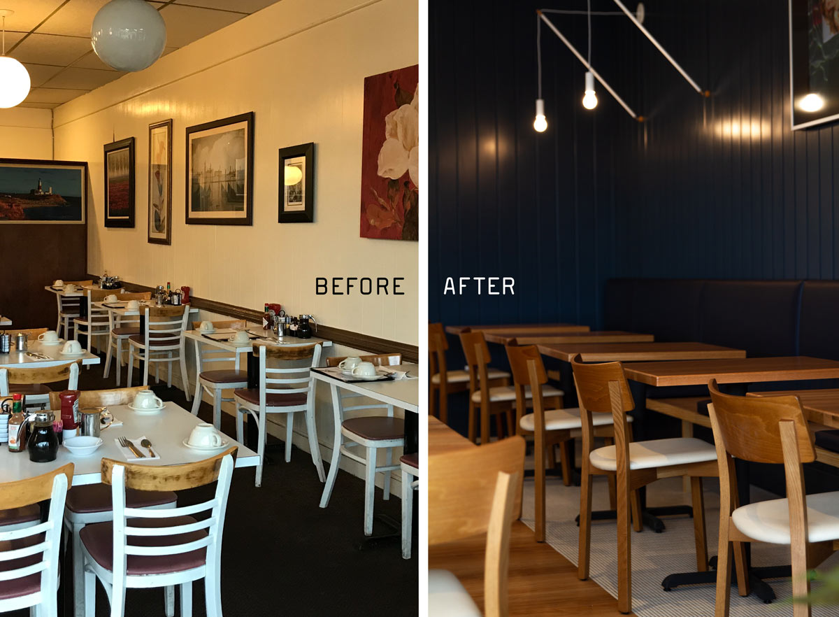 Restaurant Interior Architecture for Classic Diner Renovation and Remodel