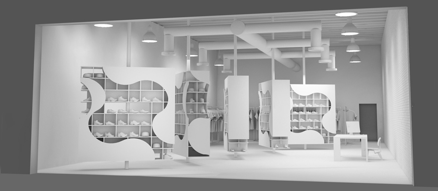 Custom Millwork Furniture Rendering