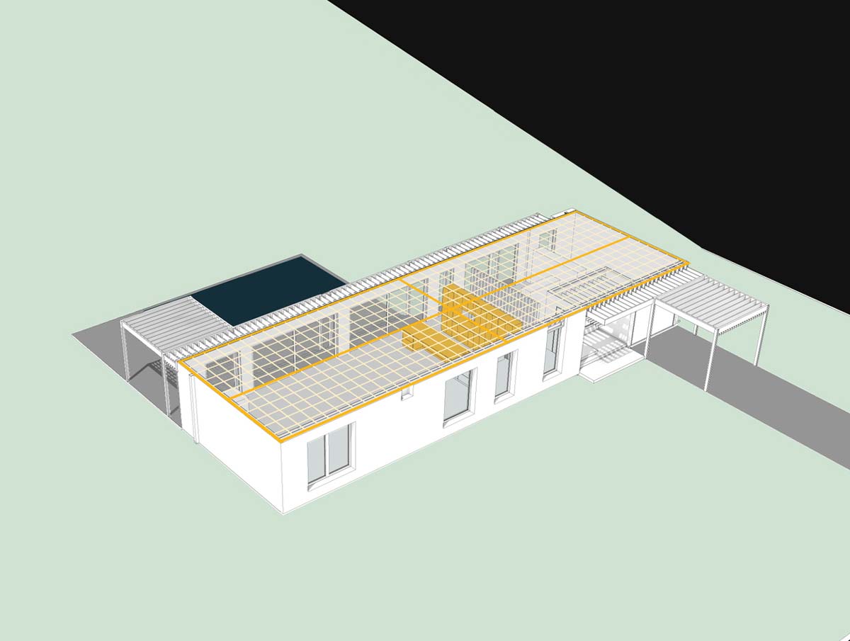 Huntington NY modern home architecture diagram showing the minimal, cost-effective structure