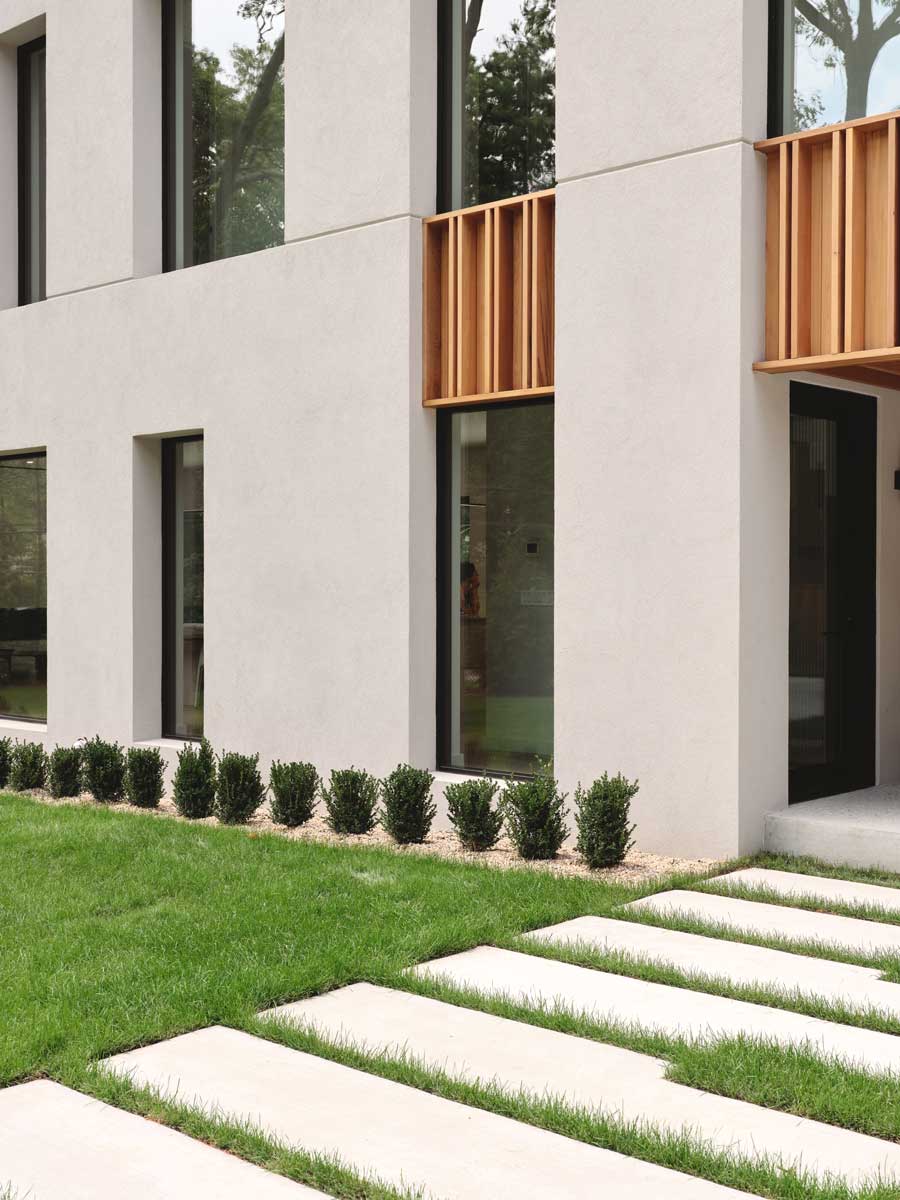 minimal epdm facade at modern home entry doorway