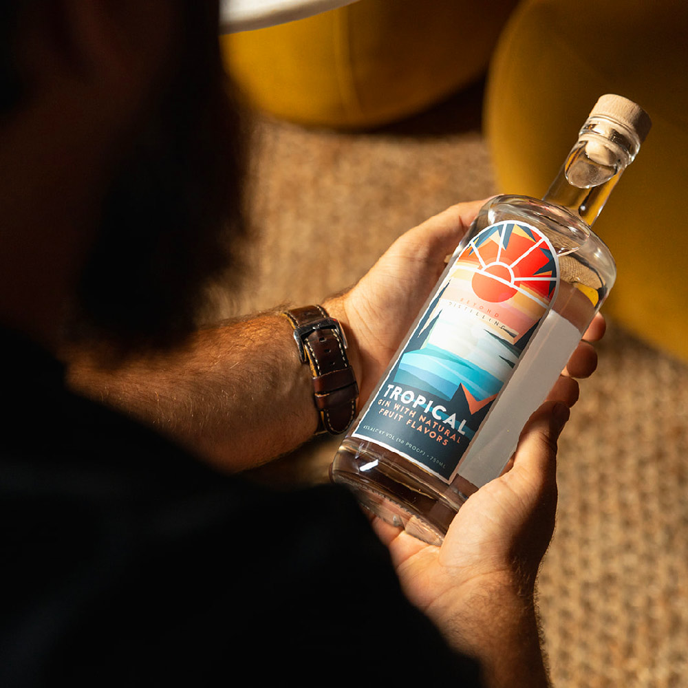 modern distillery branding and label design