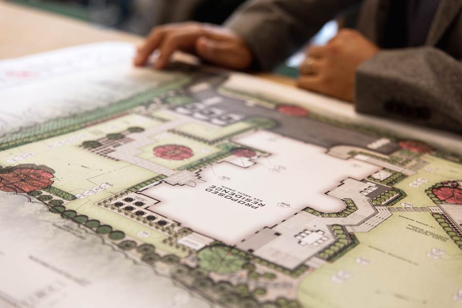 NYC Landscape Architect Drawing Plans in Long Island City Workspace