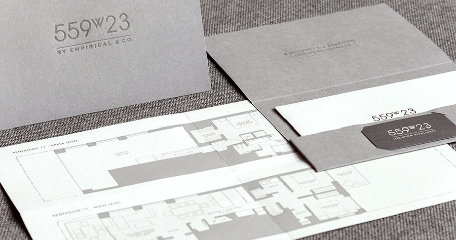 Property Development Branding Design on Letterpress Pamphlets