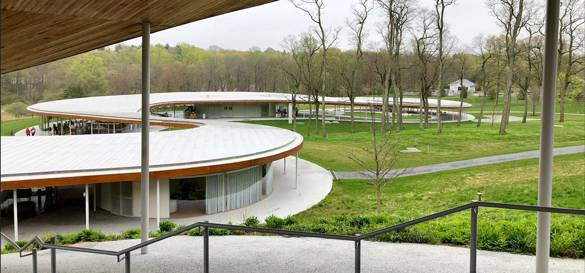 UP STUDIO architects visits Grace Farms : Contemporary Curved Roof Plane Architecture