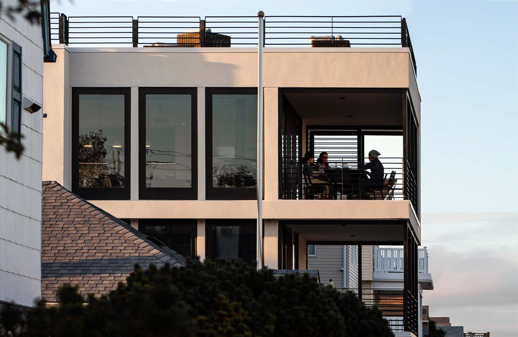 Long Island Modern Beach House with Ocean View Balconies