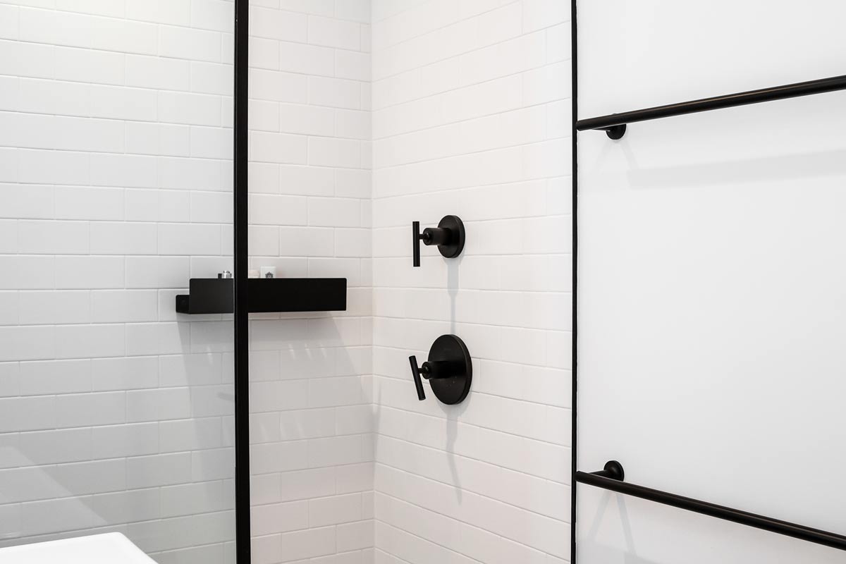 Modern Black & White Bathroom Interior Details