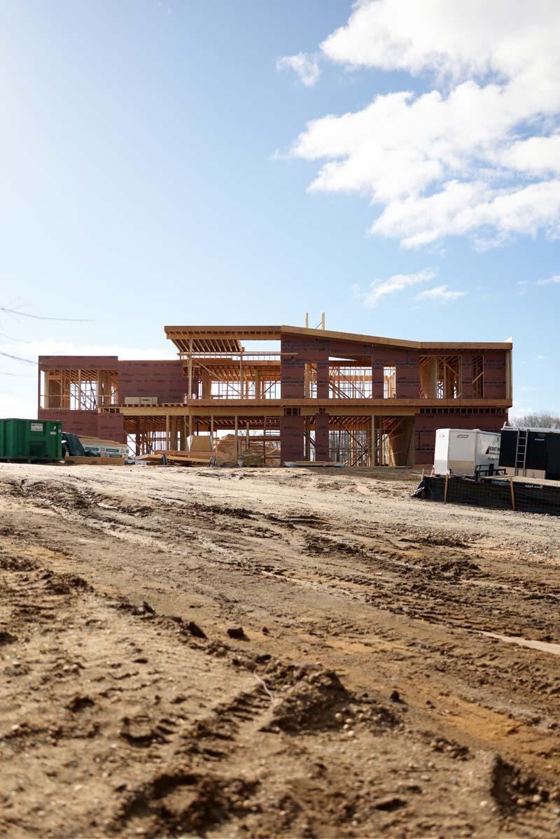 construction progress on modern hamptons home architecture
