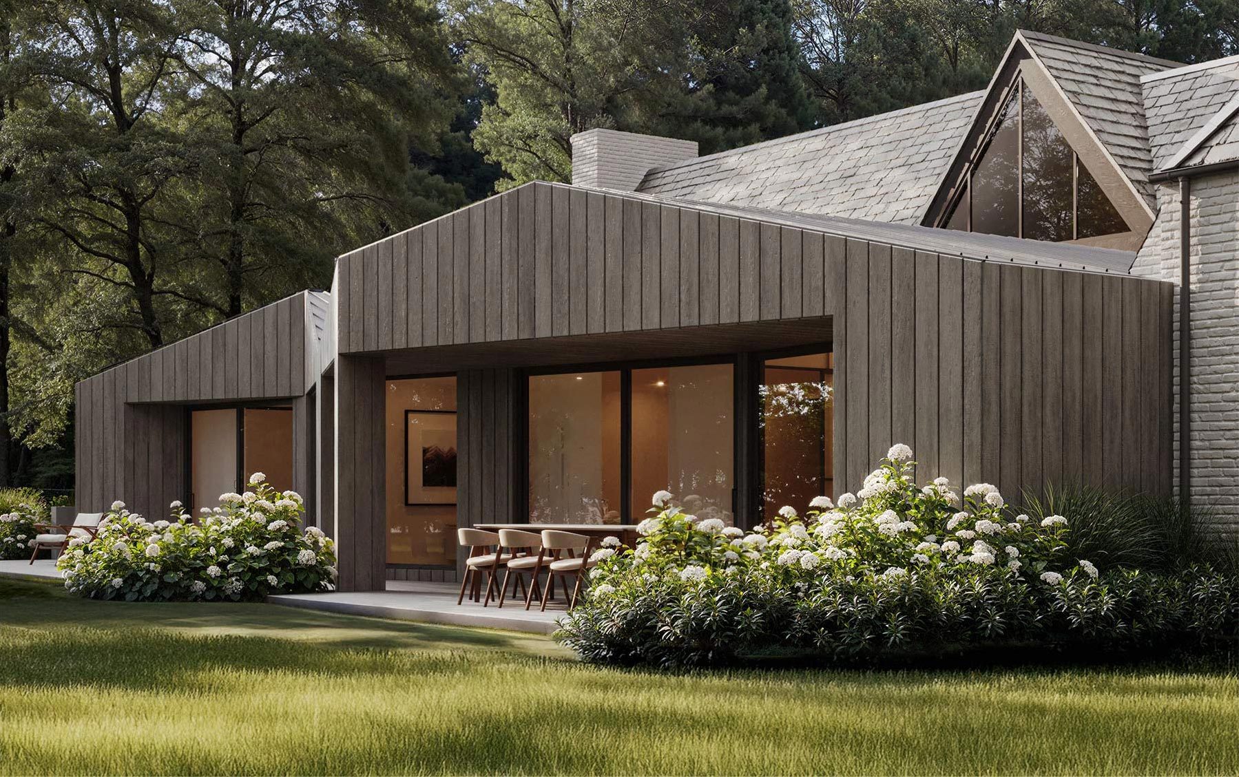 custom modern addition to a 100 year old home