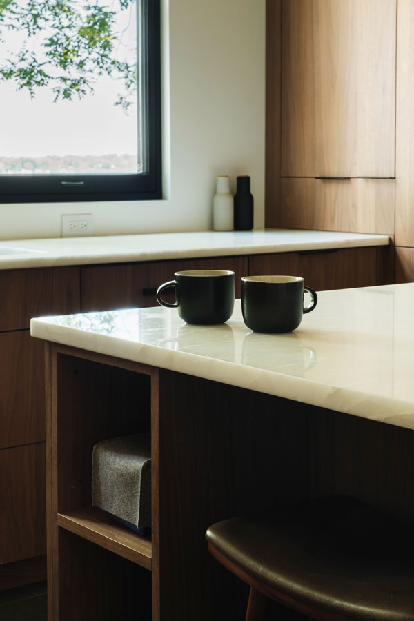 custom walnut kitchen island in victorian home renovation