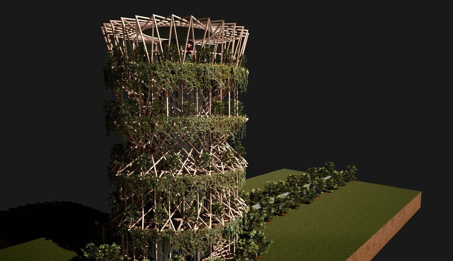 Parametric Geometry Forms Wooden Architectural Pavilion