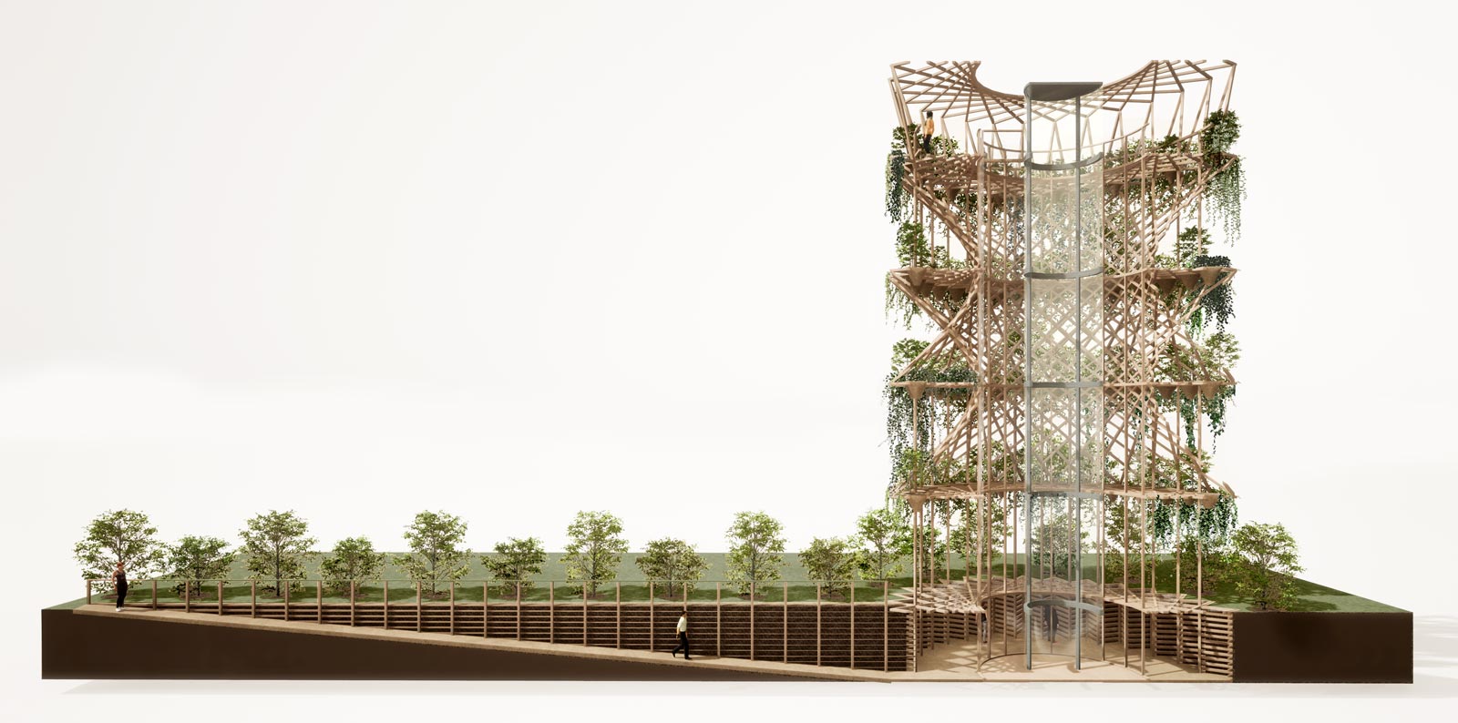 Architectural Section Diagram for Public pavilion and climate science education center