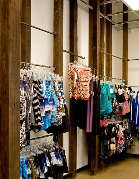 Reclaimed Wood Swimwear Display System Design
