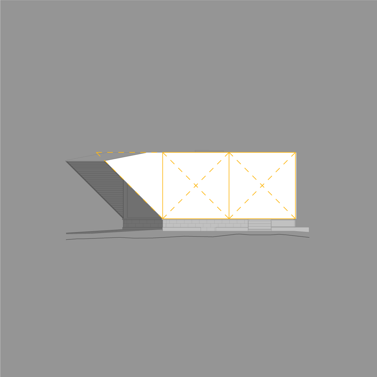 contemporary cottage architecture geometry diagram