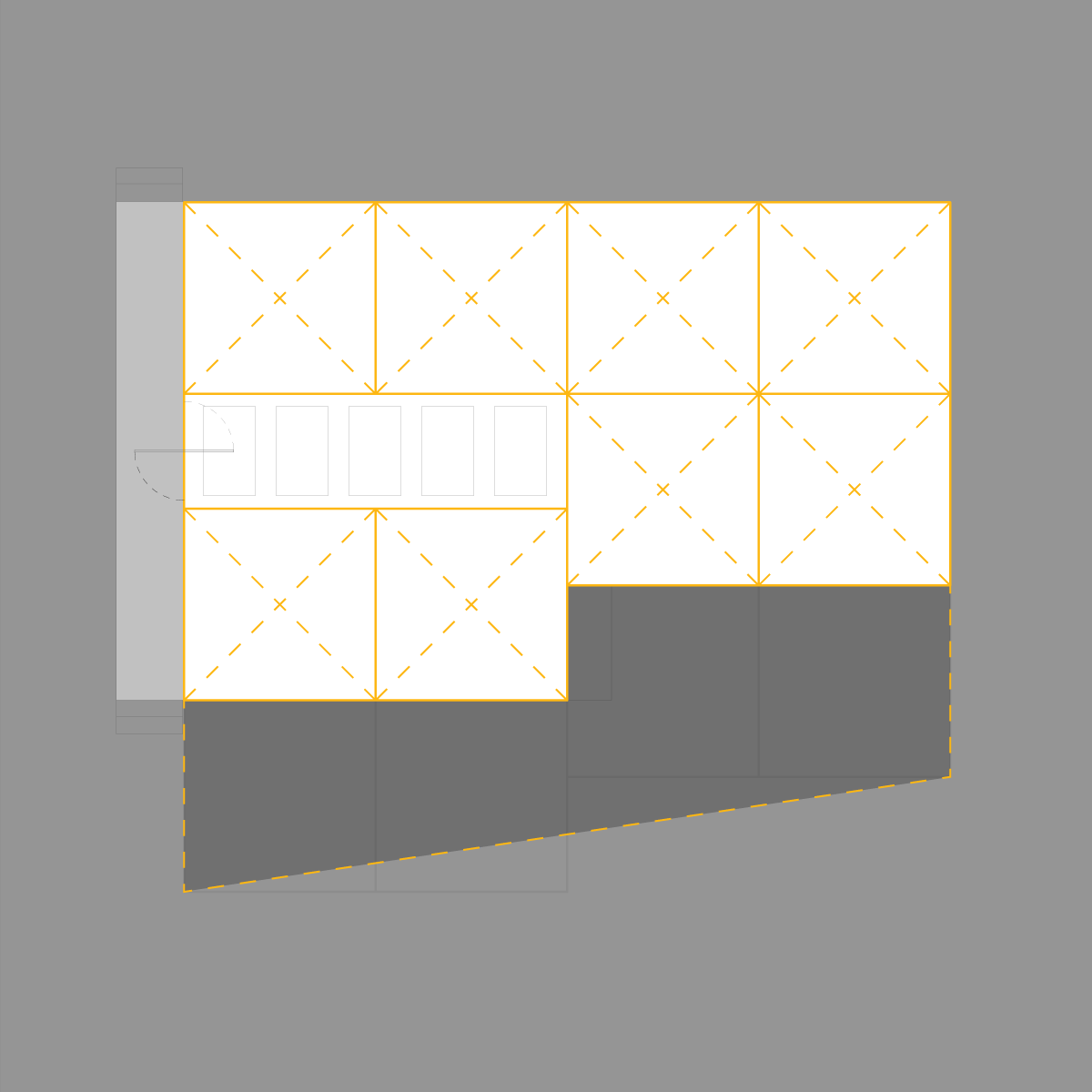 contemporary cottage architecture geometry diagram