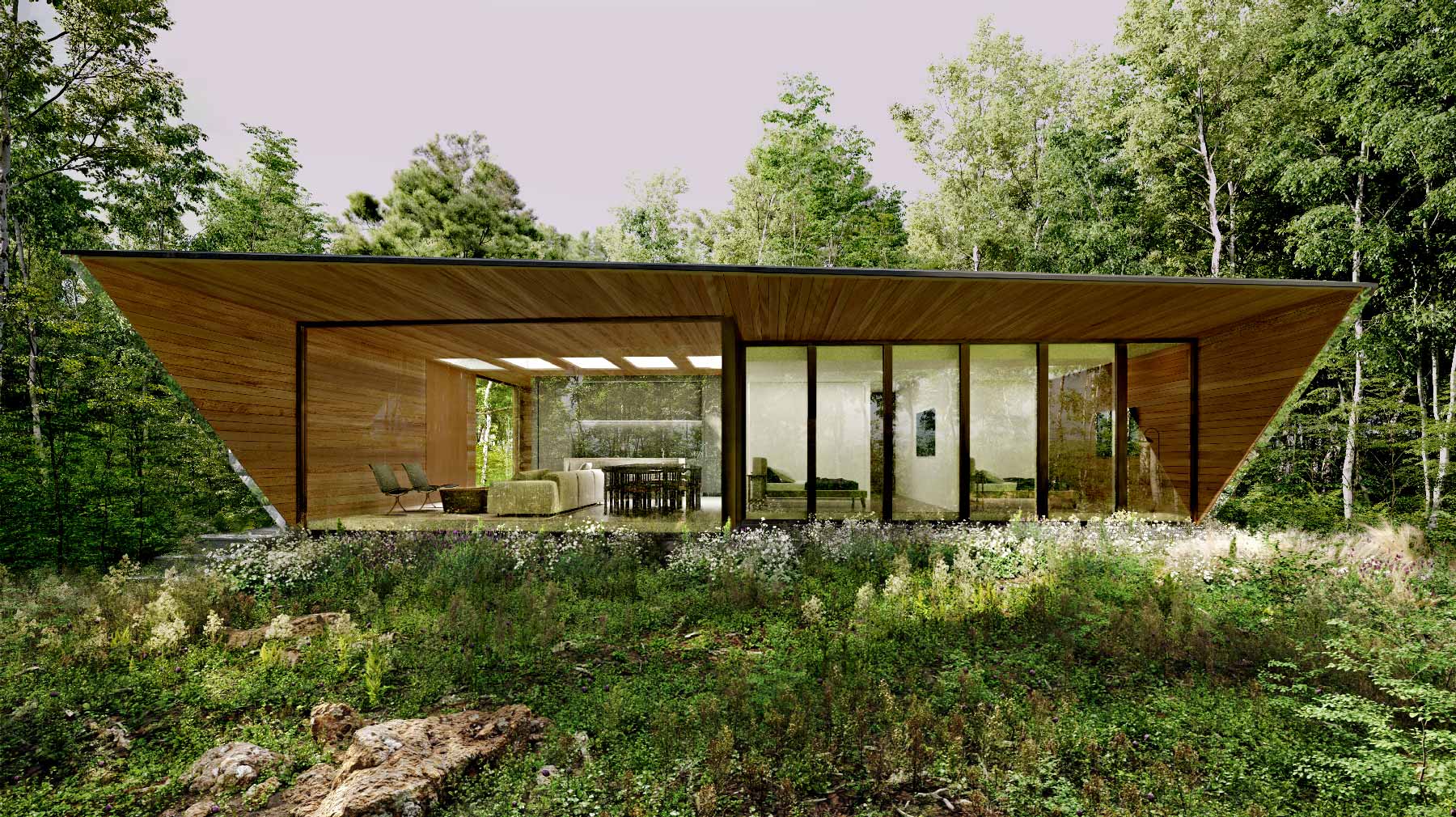 glass artist cabin guest house in the ny woods