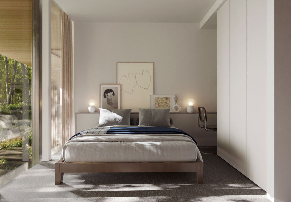 guest house in the wood minimal bedroom interior architecture