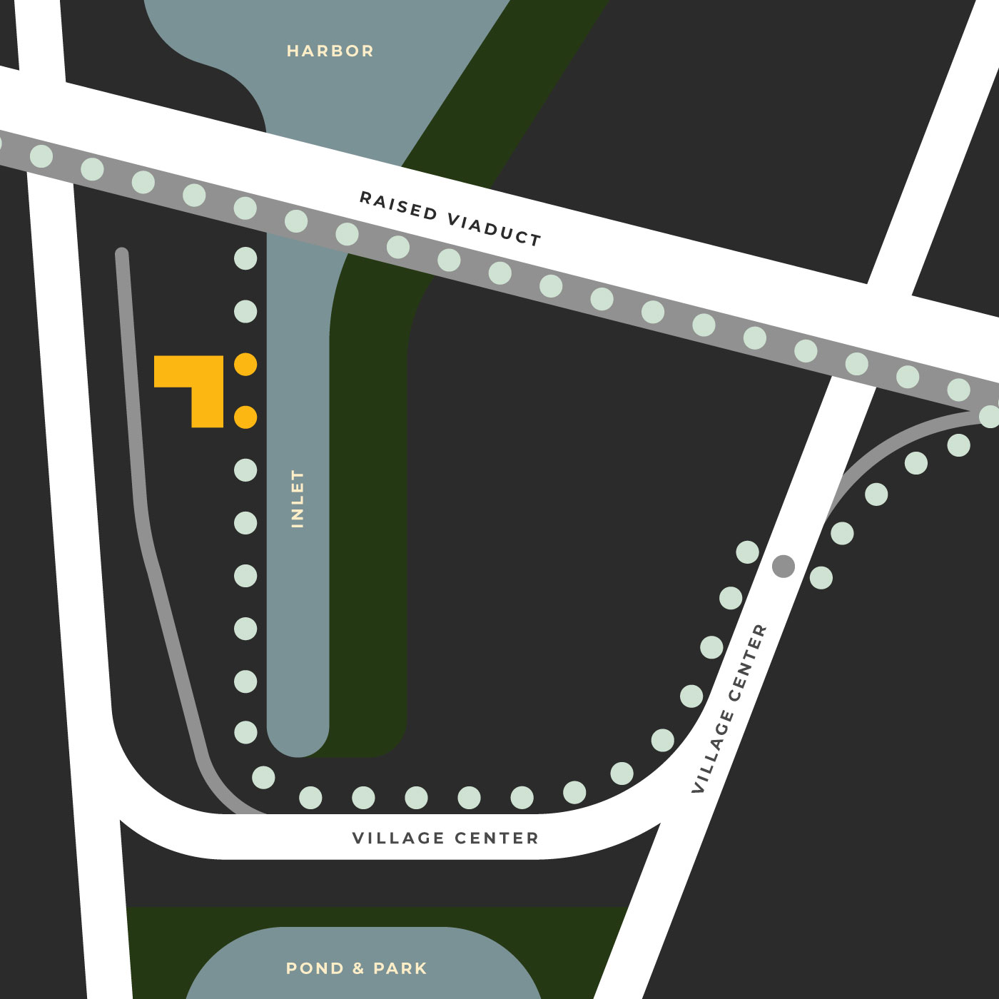 Roslyn Village Long Island Pedestrian Path and Green Belt Map