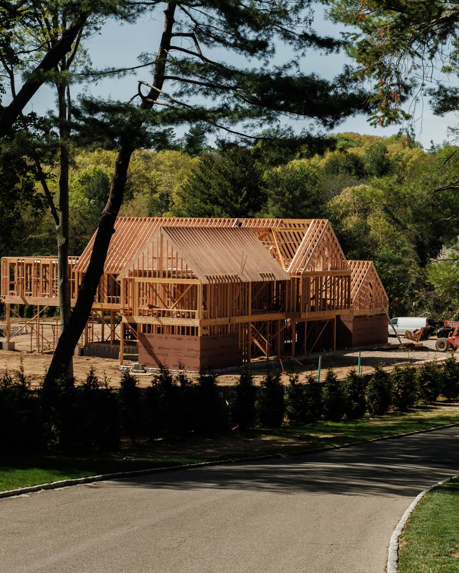 modern long island home under construction