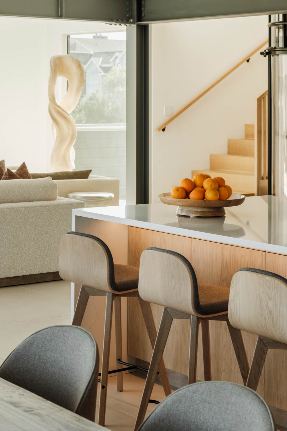 bright modern beach house kitchen interiors in organic beach house