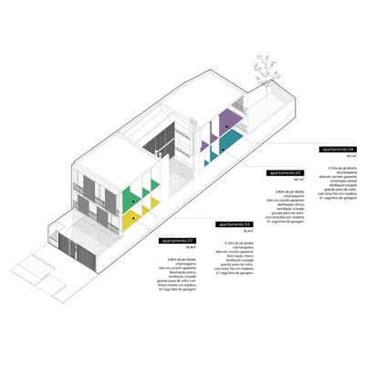 Axonometric Section Diagram of Residential Apartment Layouts