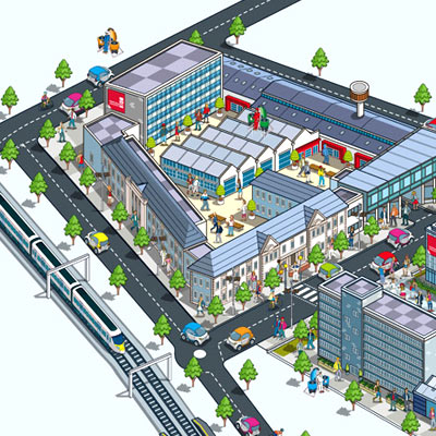 University Development Campus Site Map Illustration by Rod Hunt