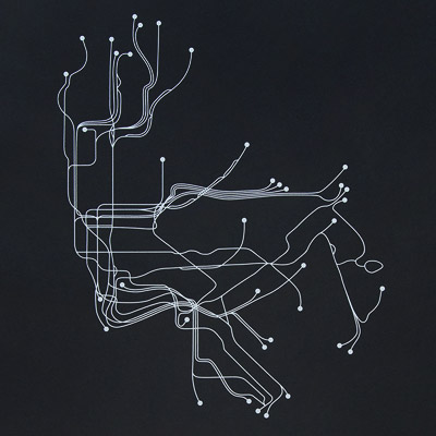 Simple lined Map design of NYC subway