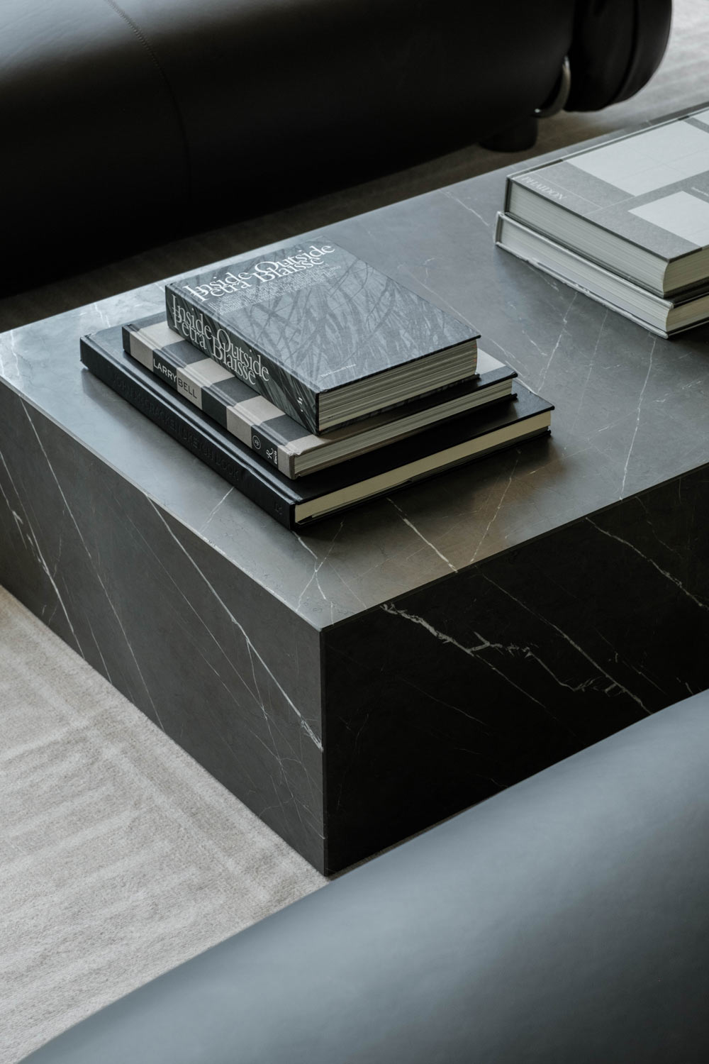 interior design details in black and white modern home