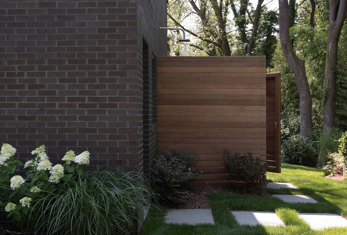 Modern Ipe Wood Outdoor Shower