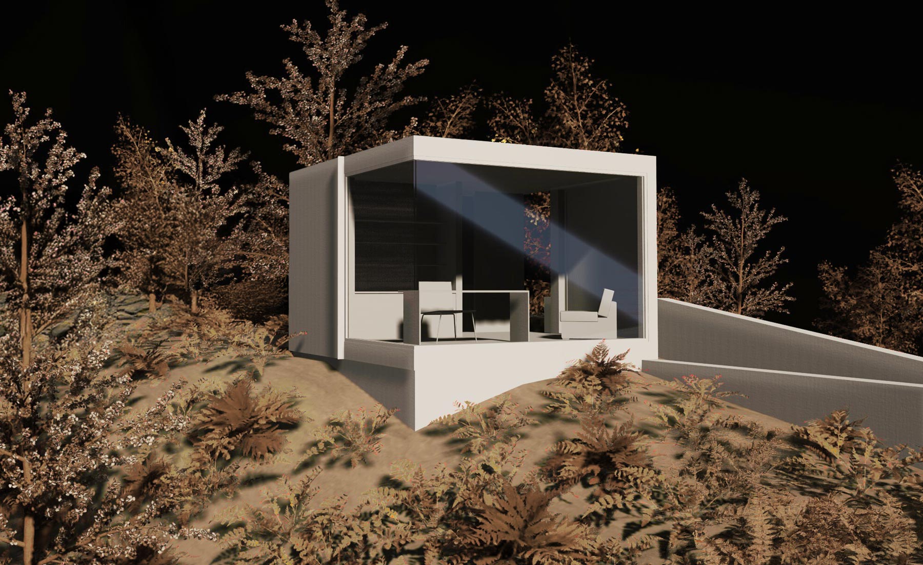 architectural diagram of modern ADU office in the montauk pines