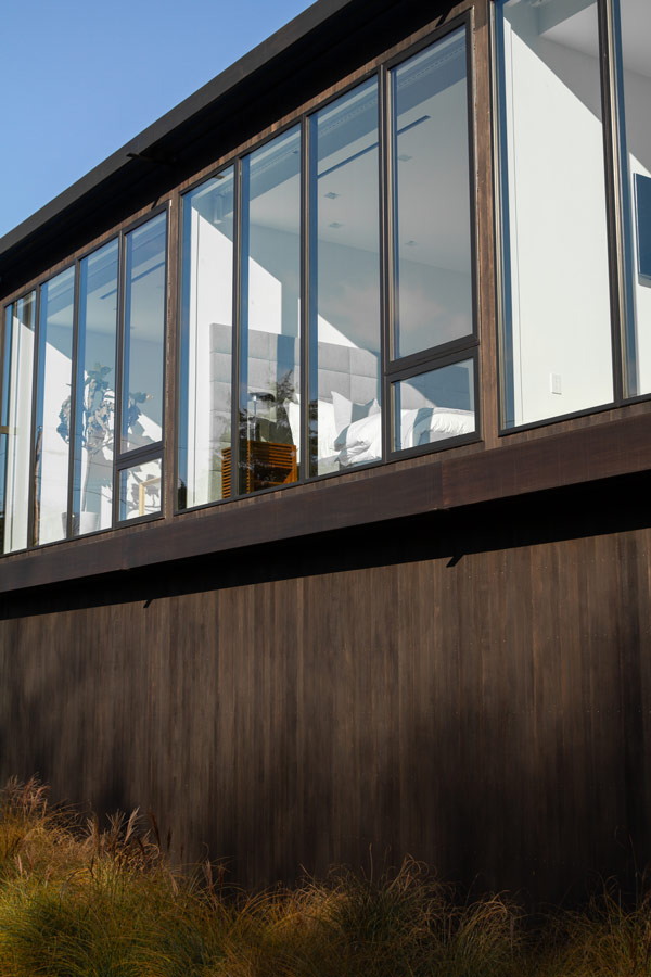Modern black cedar facade hamptons home architecture