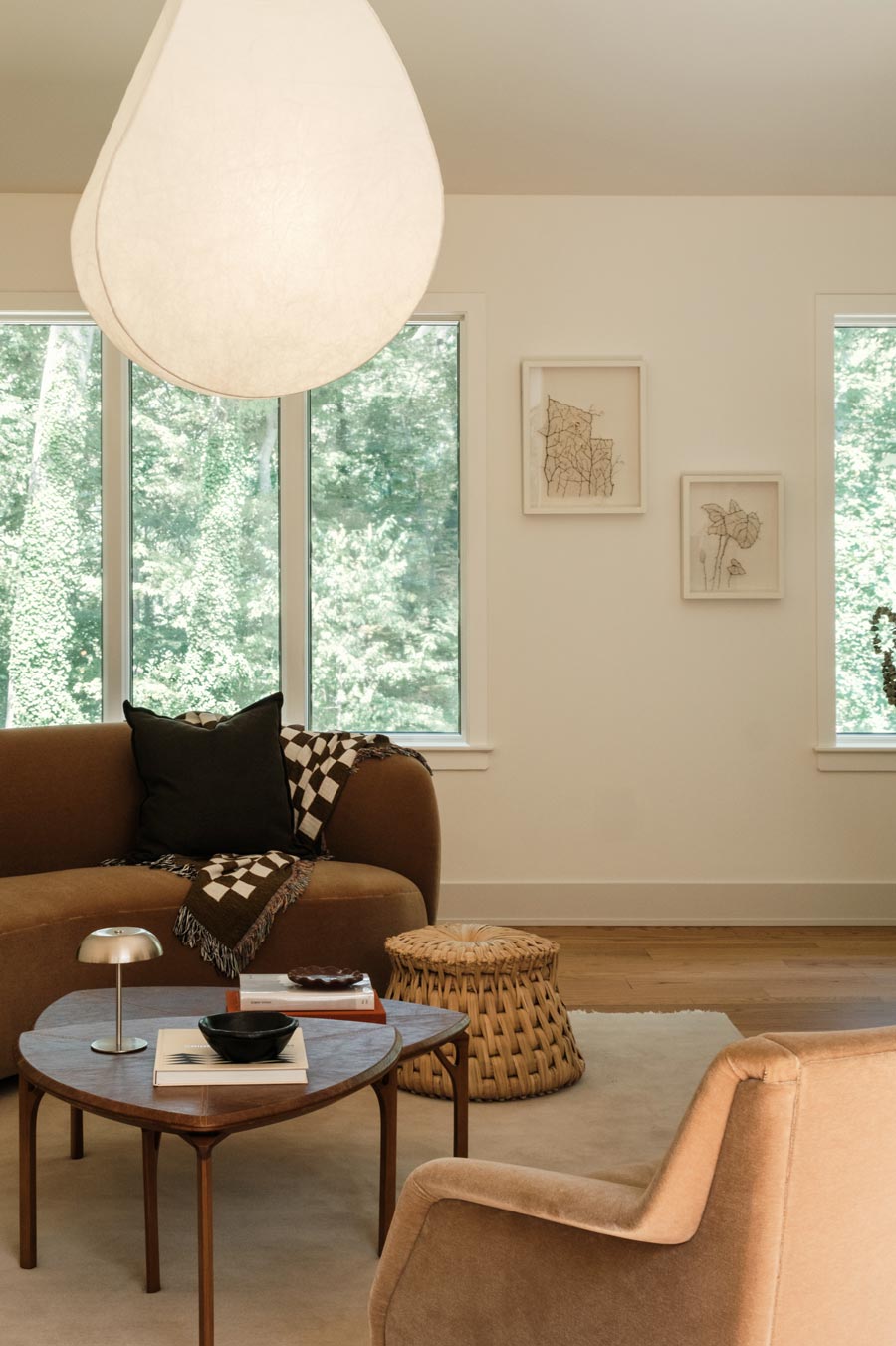 living room interior design soft modern warm furnishings
