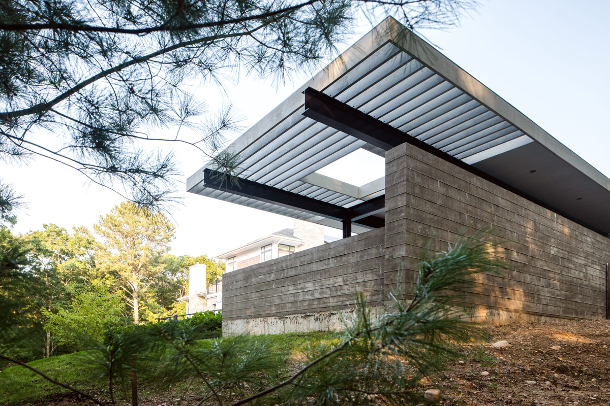 contemporary concrete pavillion architecture hamptons ny