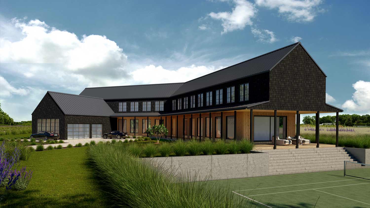 black siding modern farmhouse architecture new york