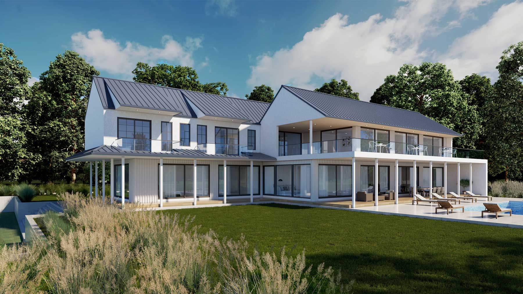 modern rustic farmhouse architectural home design