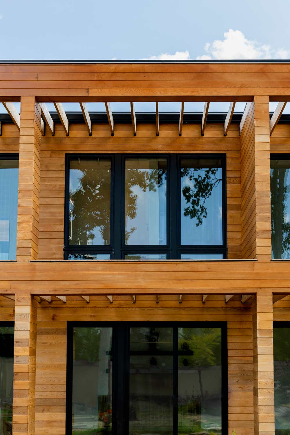 custom natural wood home modern beach house architecture long island ny