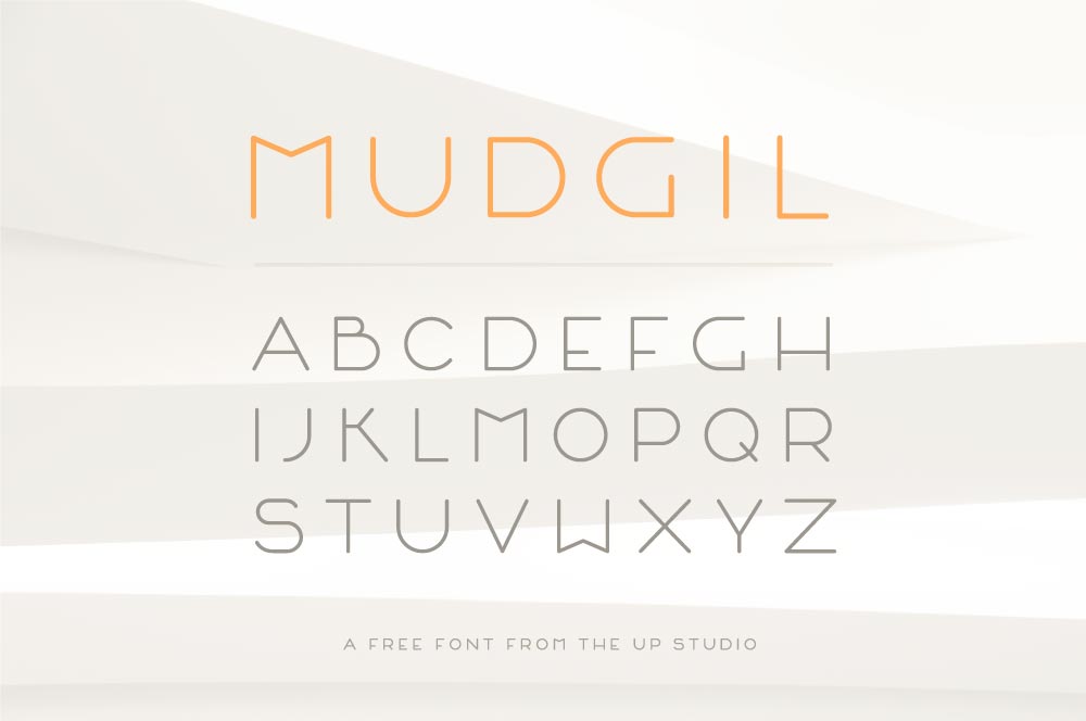 MUDGIL a free font by the up studio architecture and design