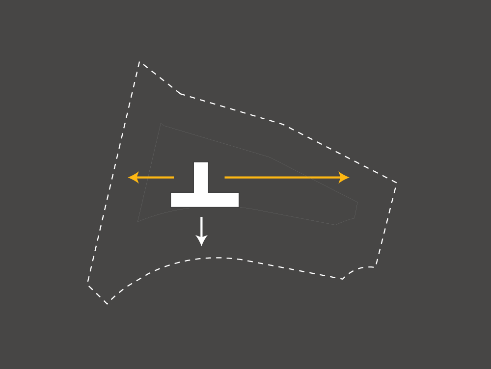 Graphic Design for Architecture Diagrams showing floor plan maximixing the long island property views