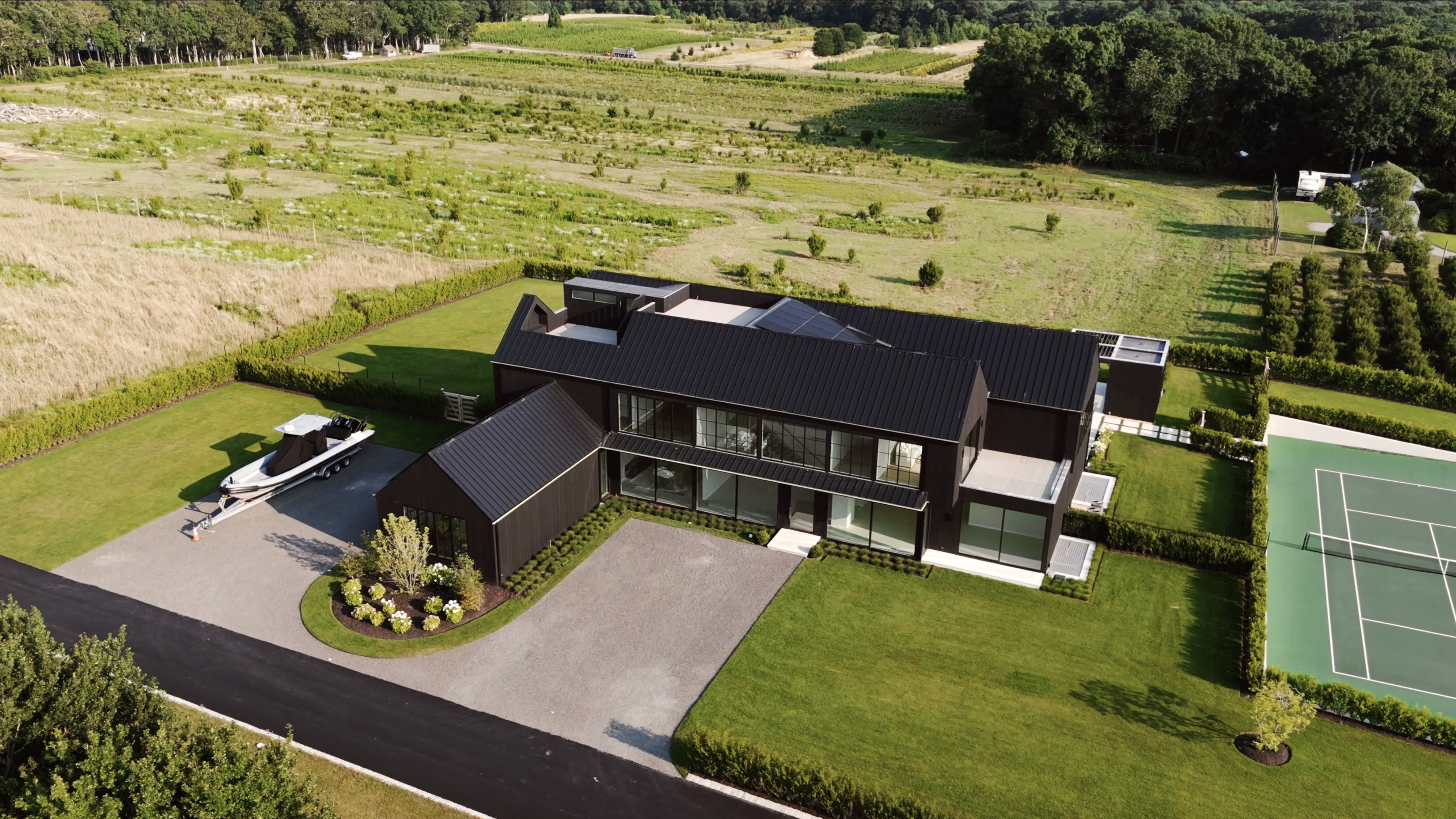 custom modern farmhouse architecture on agriculture reserve