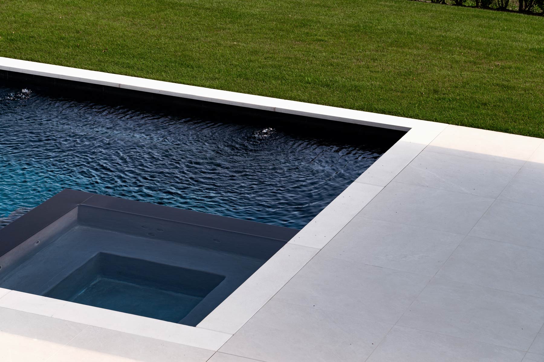 custom pool design at hamptons contemporary-modern farmhouse