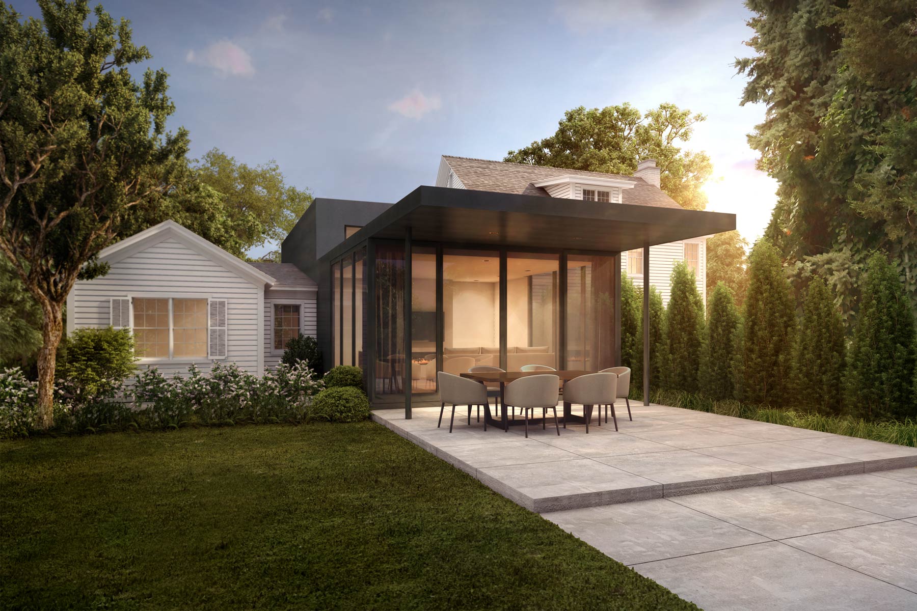 Old Vs New Modern Architecture Addition to Claccic Colonial Home in Queens, NYC