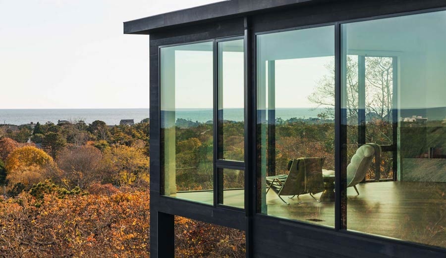 modern black hamptons ocean view residential architecture